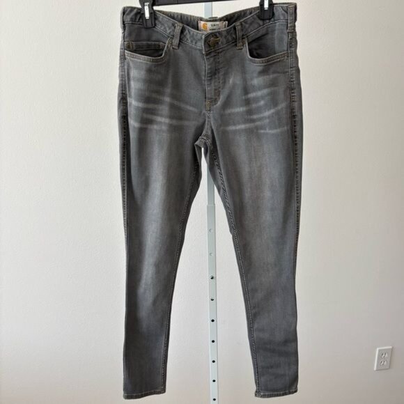 Carhartt Layton Jeans Women’s 12 Slim Fit Gray Streetwear Festival Minimalist - Picture 3 of 12